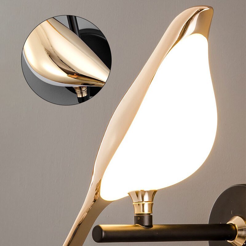 Nordic Style Art Magpie Bird Lamp LED Wall Lamp Bedroom Bedside Parlor Background Wall Decoration Wall Sconce Indoor Lighting 5