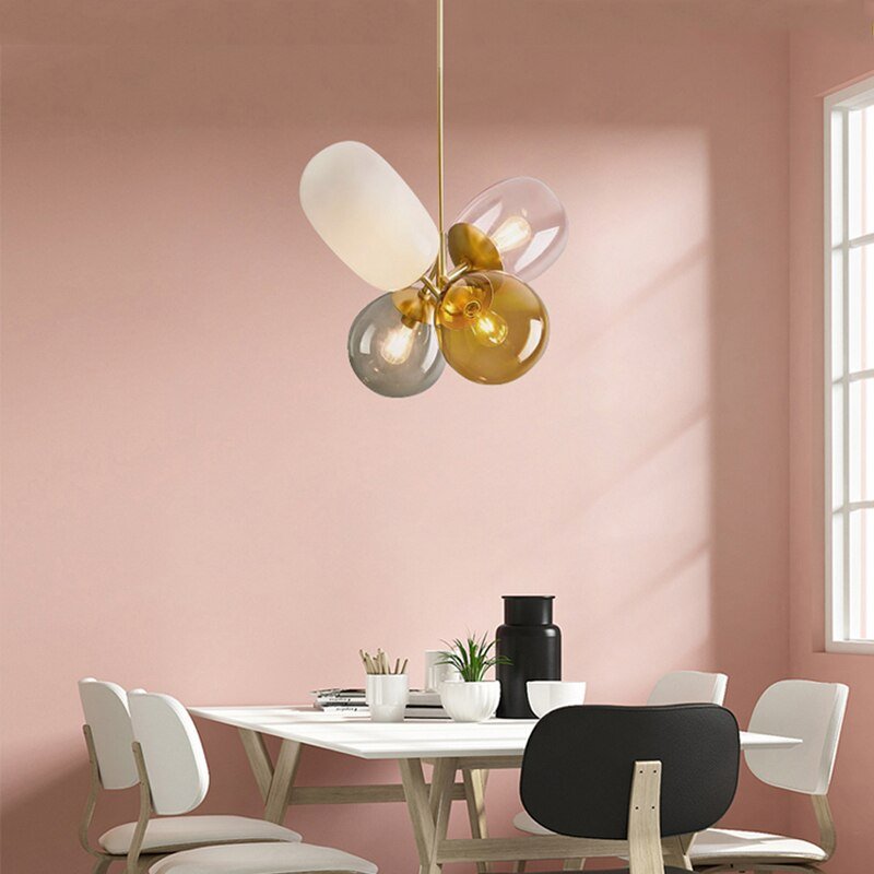 Glass Pendant Light Candy colors pendant Lamp Design Deco Nordic Led Hanging Light Fixtures Bedroom Luminaire Suspension lamp 4
