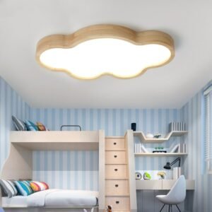 Nordic Log Japanese Ceiling Light Children's Room Thin Cloud wood Ceiling Lamp 1