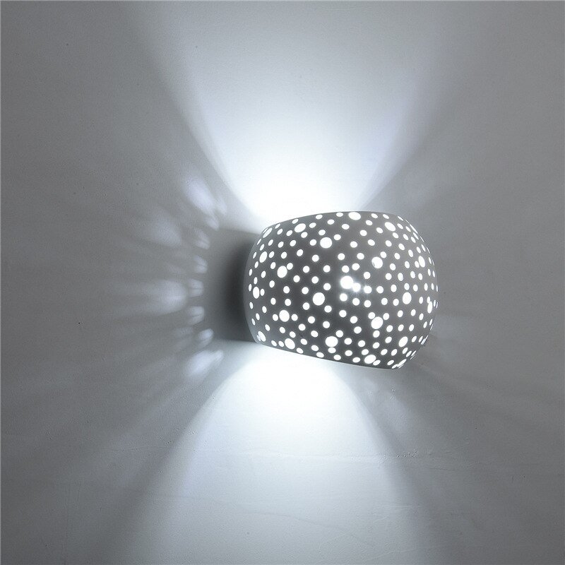 Led Wall Sconce Light Decor Wall Lamp Living Room Bedroom Indoor Wall Light For Home Hollow Pattern Gypsum Lamp Body Fixture 2