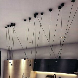 Vintage black Pendant Lamp Geometric simple design Match Pendant Lamp for Living Room dining Room Kitchen loft coffee shop light 1