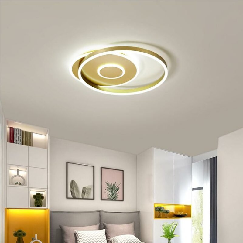 New creative ceiling lamp led light luxury aluminum bedroom lamp simple personality round master bedroom decorative lamp Fixture 2
