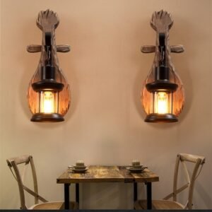 Retro nostalgic Wood wall lamp Industrial style Indoor Home LED Decor lighting fixtures For Loft Cafe Bar  Bedroom Bedside 1