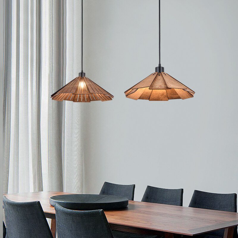 Hand-made wooden Pendant Lamp Netherlands home decoration E27 pendant light indoor led lighting for dining room bar 4