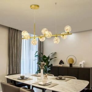 Modern Long Dining Room Chandeliers Glass Ball Lampshade Light Over The Table Kitchen Office Pendant Lamp Home Decor Luminaires 1