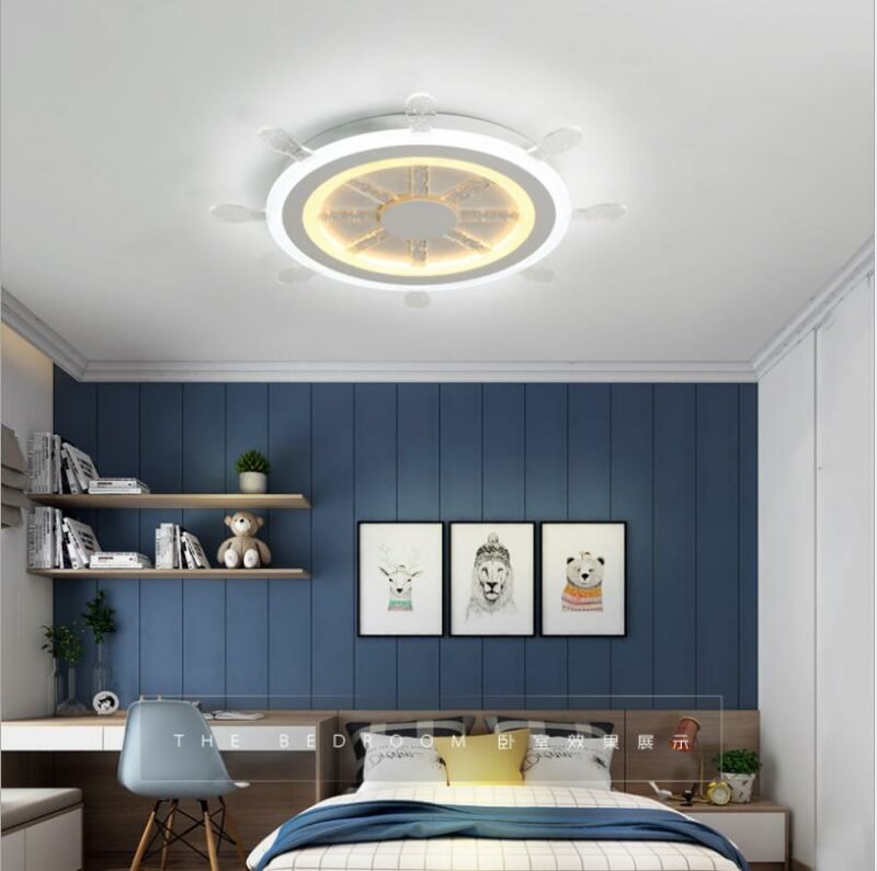 New Acrylic Steam Steering Wheel Children Ceiling Light For  Bedroom Dining room Light Fixture lampara dor 3