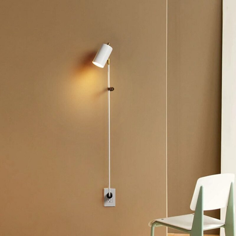 Plug in wall light designer wiring free socket type Nordic minimalist wall light hotel living room bedroom aisle bed side lamp 2
