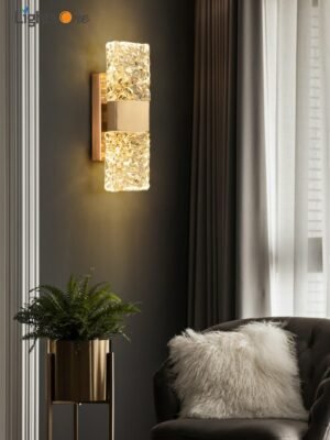 Modern light luxury crystal wall lamp simple living room background wall bedside wall light 1