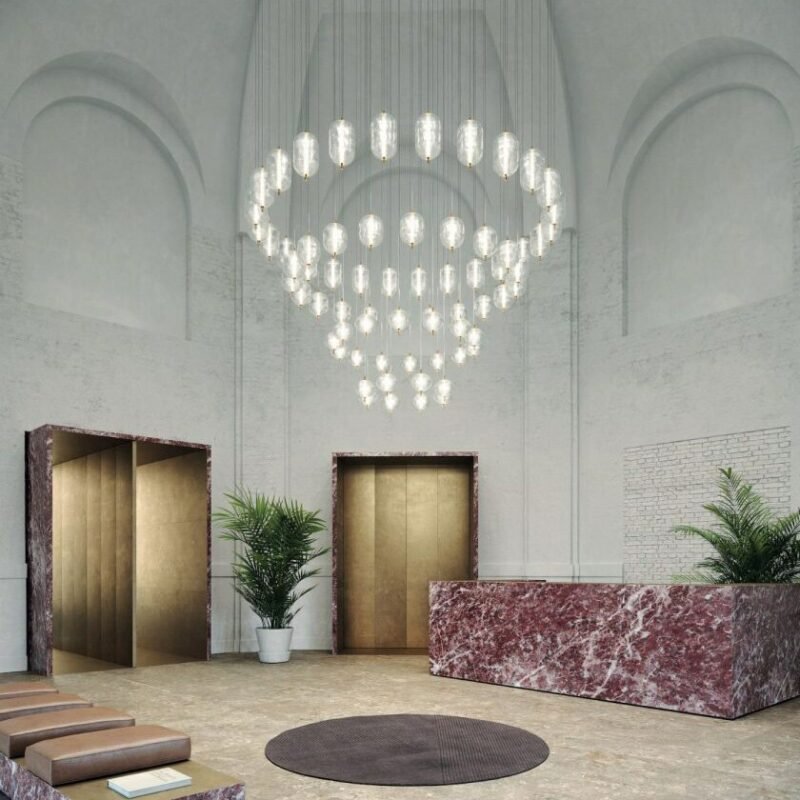 Light luxury creative designer pendant lamp bedside dining room table bar duplex staircase decorative glass pendant light 3