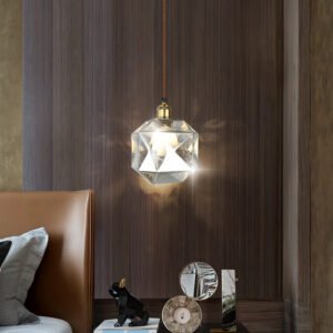 Modern Led Pendant Lights Crystal Glass Lamp Suspension Bedroom Kitchen Bar Copper Body Indoor Lighting AC 220V 1
