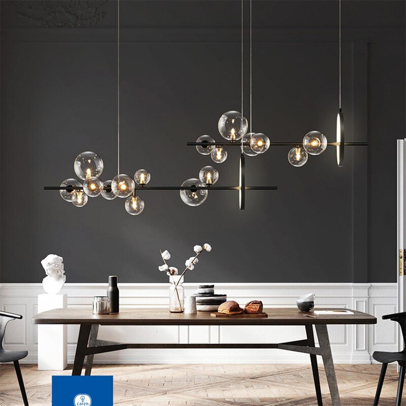 Light Luxury Modern American Industrial Style Lamp Restaurant Light Creative Bar Table Glass Bubble Chandelier 4
