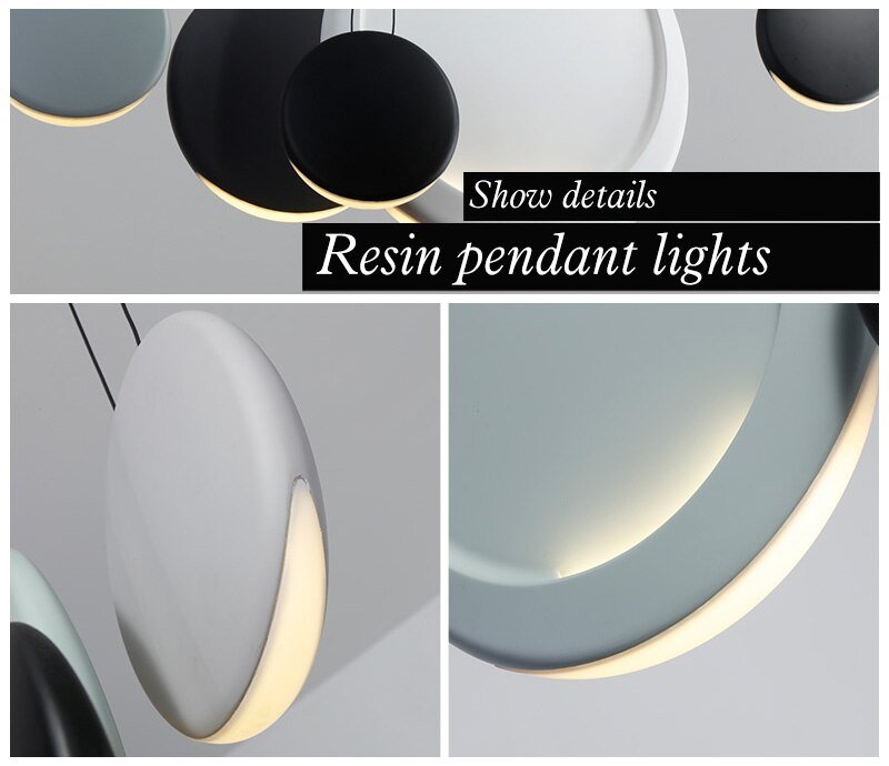Scandinavian post-modern minimalist living room dining room pendant lamp bar creative personality Crescent light pendant lights 5