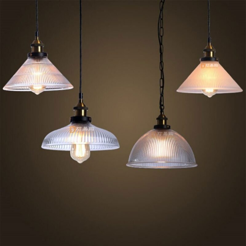 Glass Pendant Light Nordic Pendant Lamp Modern Pendant lamp brass Creative minimalist  E27 Transparent Lampshade For Restaurant 2