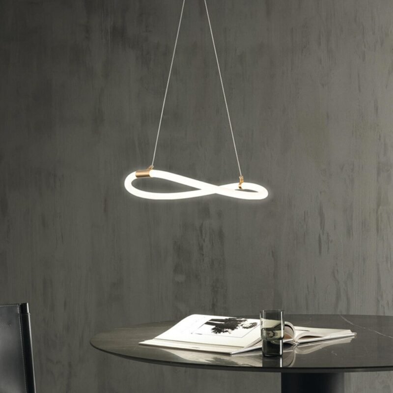 Nordic linear chandelier LED gold chandelier LED italian lamp For Dinning Room bedroom cafe designer chandelier hanging lamp 4