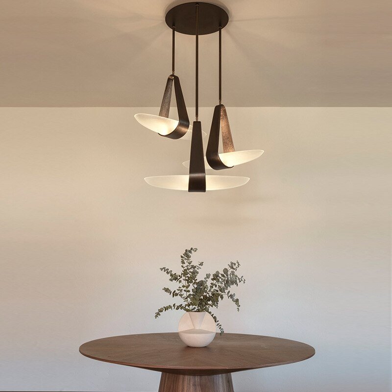 Nordic Modern Creative Pendant Lamp Leather Glass Chandelier Bedroom Bedside Living Room Designer Personalized Lighting Fixtures 2