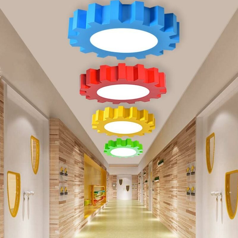 Gear Ceiling Light Colored Playground Early Care Classroom Aisle Ceiling Light Kindergarten LED Creative Child Light Fixtures 1