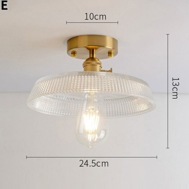 Japan Glass ceiling lamp Single Head Ceiling Light Clear glass Carved light fixtures lighting Wall ceiling For living room light 5
