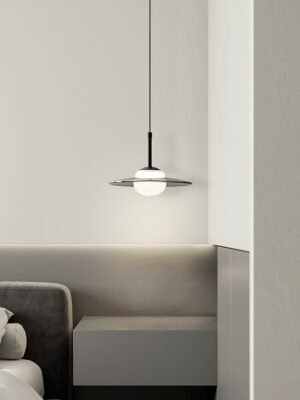 All copper room bedside pendant lamp, minimalist glass, full spectrum, minimalist bar and restaurant pendant light 1