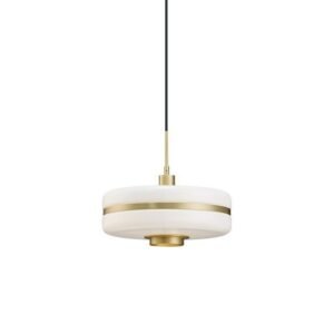 Milky Glass Gold pendant light Modern Nordic Hanging Lamps Kitchen living room decoration Circular indoor led lighting 1