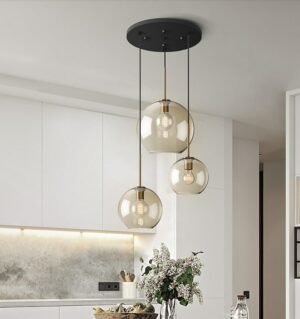 Modern hanging loft Glass lustre Pendant Light Nordic industrial decor Lights Fixtures E27/E26 for Kitchen Restaurant Lamp 1