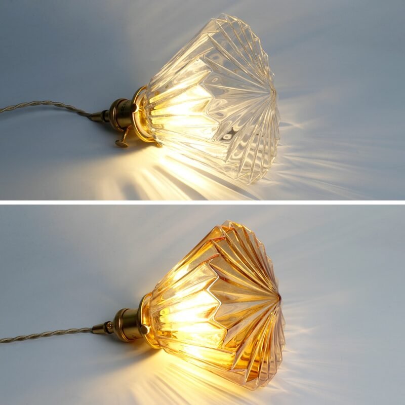 Glass Pendant Light Nordic Pendant Lamp Copper Lamp Brass Creative Minimalist E27 Transparent Lampshade For Restaurant Light 4