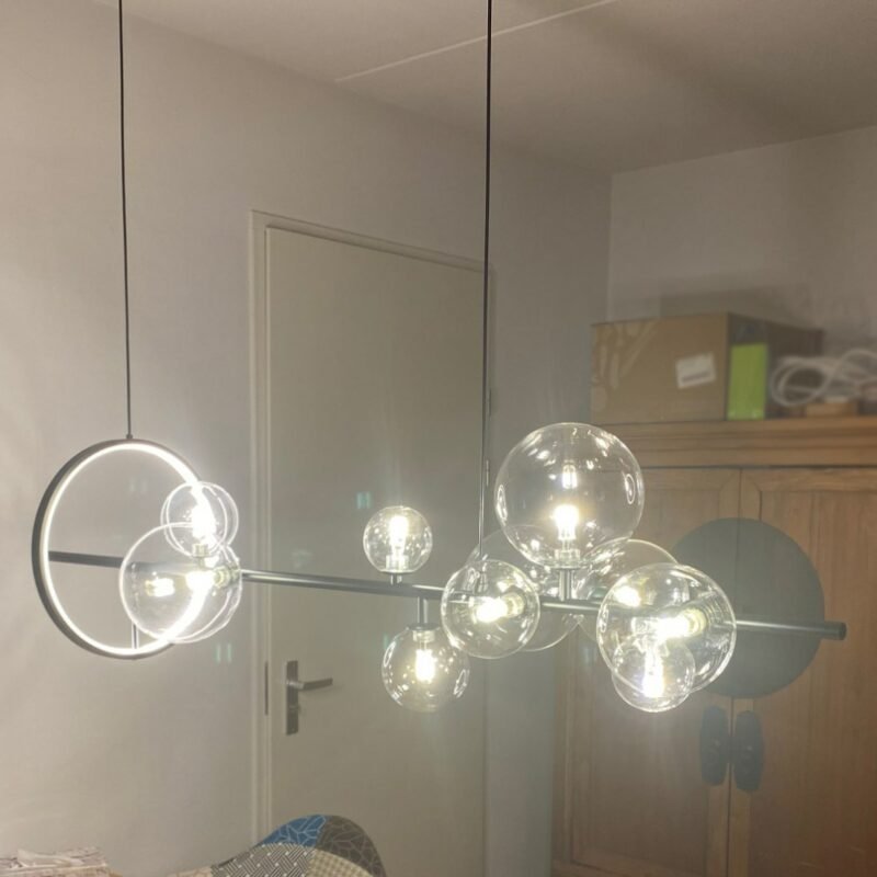 Light luxury American industrial style lamp restaurant light creative bar table glass bubble chandelier 2