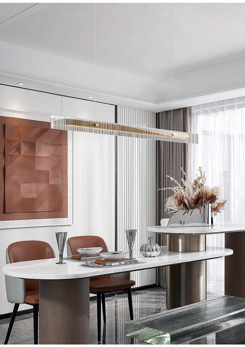 Light luxury restaurant pendant light design sense high-end minimalist glass atmosphere minimalist bar pendant lamp 2