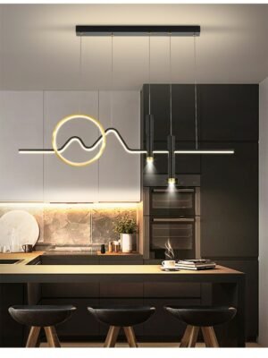 Modern simple led saloon Pendant Lights Nordic home indoor lighting decor chandelier dimmable with remote control 1