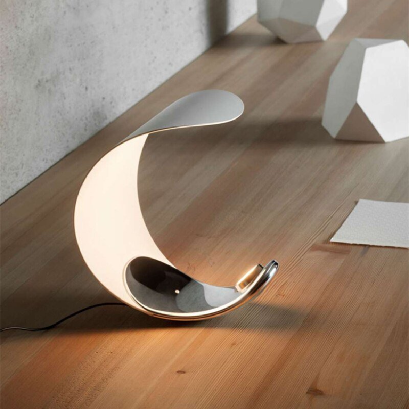 Italy Designer Curl Table Lamp Aluminum for Living Room Bedroom Study Desk Light Night Home Deco Led Bedside Creative Shape 1