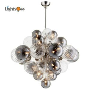 Designer living room lamp Nordic creative bedroom restaurant exhibition hall personality glass bubble ball hall chandelier 1