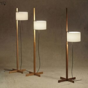 Japanese Minimalist Wabi-sabi Walnut Wood Floor Lamp for Living Room Decoration LED E27 Adjustable Standing Light Study Tea Room 1