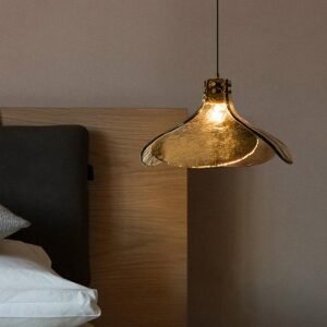 LED Retro Glass Pendant Light petal Shape bedroom Loft Home Light Restaurant Bar Bedroom Coffee Book bar chandelier 1