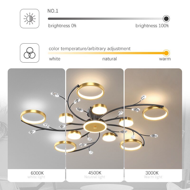 Modern Gold Ceiling Chandelier With Remote Control Living Room Bedroom Lustres Dining Room Ceiling Lamp Light 4