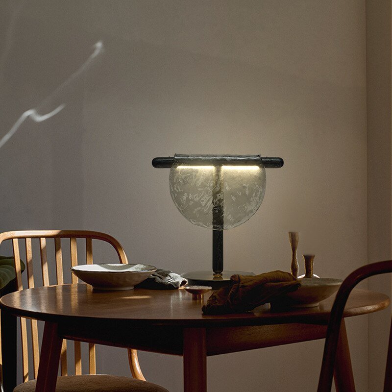Nordic Post-modern Designer Glass Table Lamp Living Room Bedroom Bedside Study Simple Home Decor Creative Ins Lighting Luminaire 3