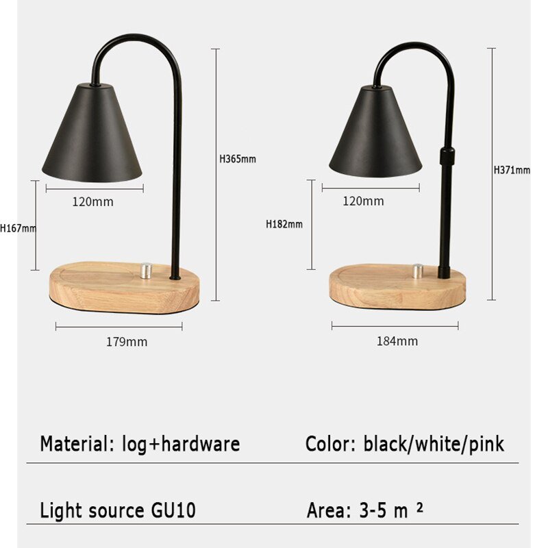 Table Lamp 110V/220V Candle Warmer Wax Melting Light Creative  Table Wooden Base Bedside Night Light For Home Indoor Decor Lamps 5