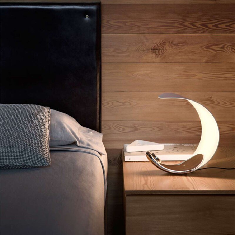 Italy Designer Curl Table Lamp Aluminum for Living Room Bedroom Study Desk Light Night Home Deco Led Bedside Creative Shape 3