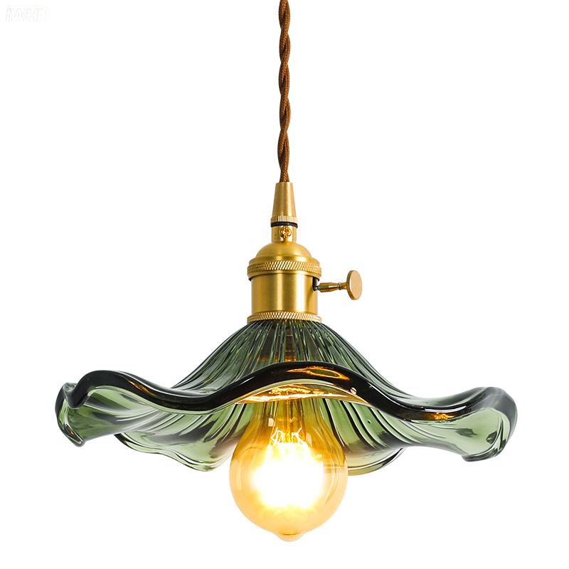 Nordic Style Simple LED Pendant Light Fixture Bedroom Living Room Bar Colorful Glass Copper Hanglamp Edison Suspension Luminaire 5