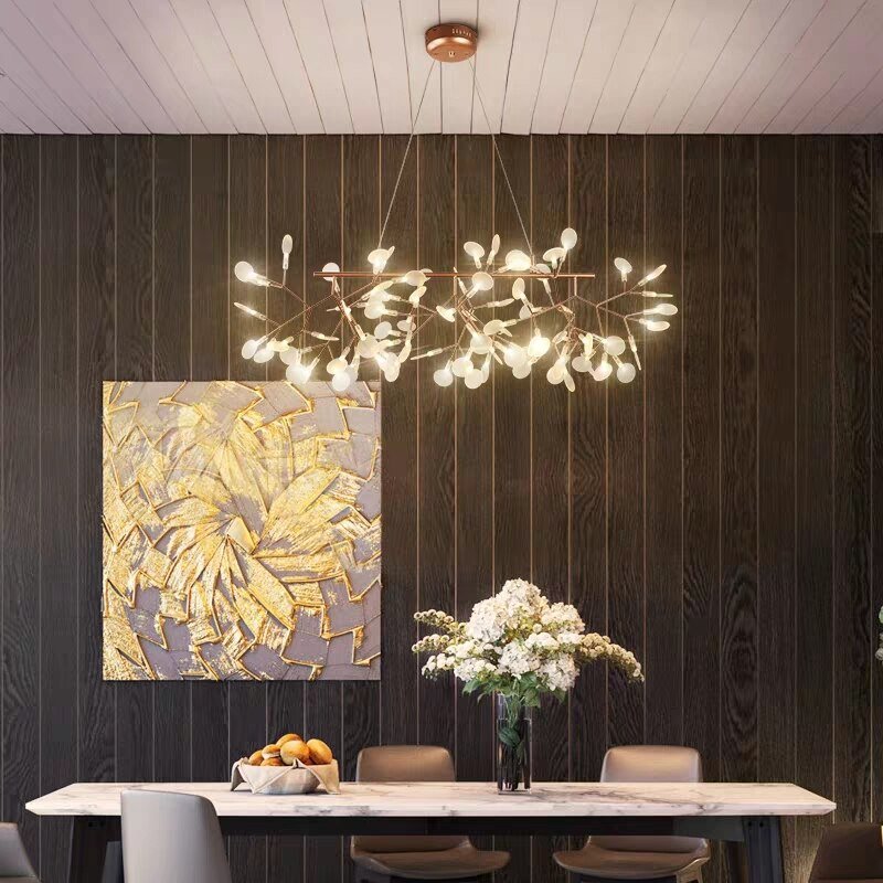 Nordic Firefly Chandelier Lighting LED Chandelier for Dining room Restaurant Rose Gold/Black Light Fixtures 5
