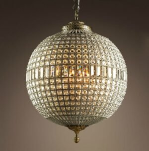 French medieval court style K9 Crystal Pendant light Ball shape hanging lamp For Living Room bedroom bathroom Decorative lights 1