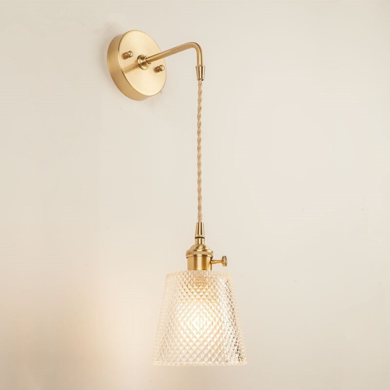 Nordic Glass Wall Lamp Beside Bedroom Bathroom Mirror Light  American Style LED Wall Sconces Vintage Edison Lighting Luminaire 6