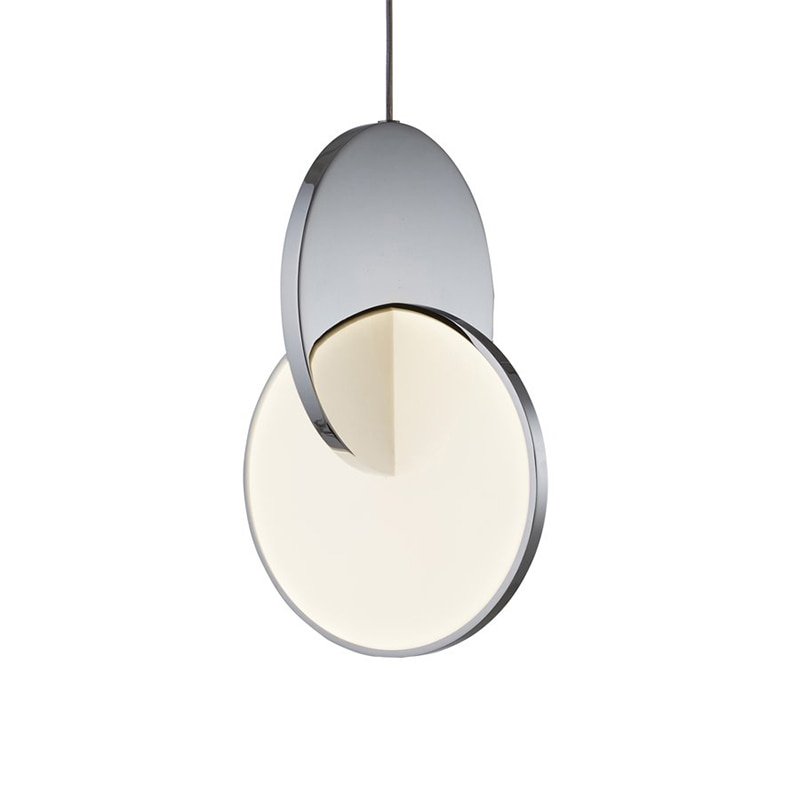 Acrylic Stainless steel mirror round LED Pendant Light artistical Simple design Cross shape pendant lamp Indoor decoration light 1