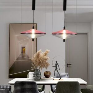 Italian minimalist dining room pendant light simple living room design personality creative art spaceship pendant lamp 1