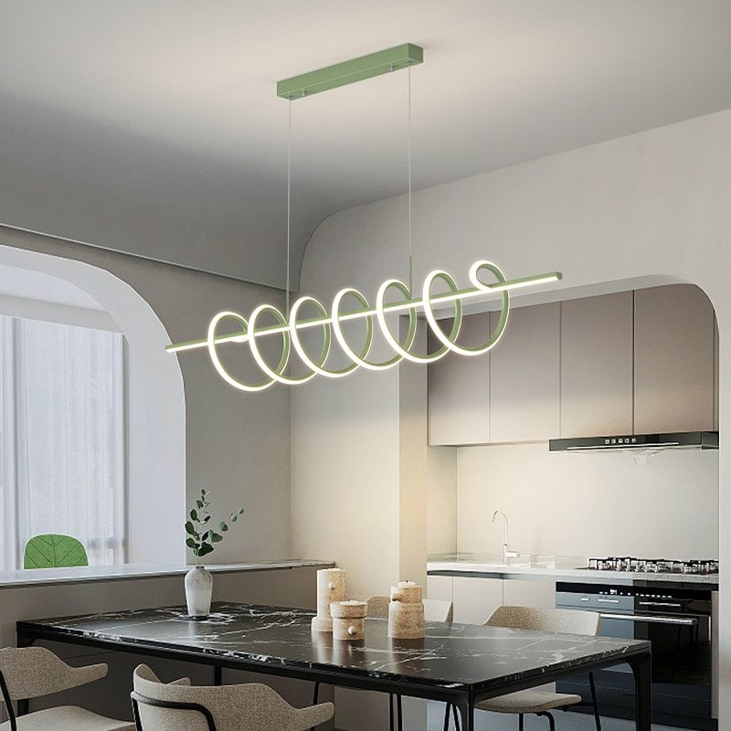 Modern Chandeliers Home Spiral Pendant Light Villa Living Dining Room LED Ceiling Chandelier Indoor Lighting Decor Fixture Lamps 2