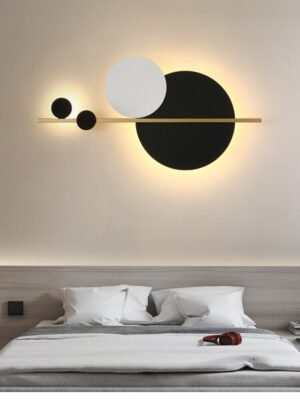 Nordic Black-And-White Combined Warm Light Bedroom Bedside Lamp Living Room Background Wall Lamp 1