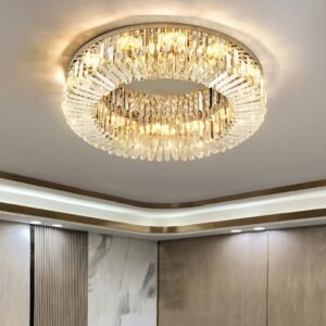Modern Luxury Crystal Ceiling Lamp For Bedroom Living Room Study Roof Home Chrome Decoration Round Chandelier Lighting Fixture 1