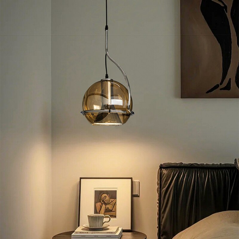 Retro Nordic Designer Ball Pendant Light Home Deco Living Room Light Luxury Creative Nostalgic Study Bedroom Hanglamp Fixtures 5
