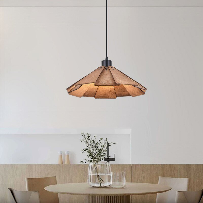 Hand-made wooden Pendant Lamp Netherlands home decoration E27 pendant light indoor led lighting for dining room bar 2