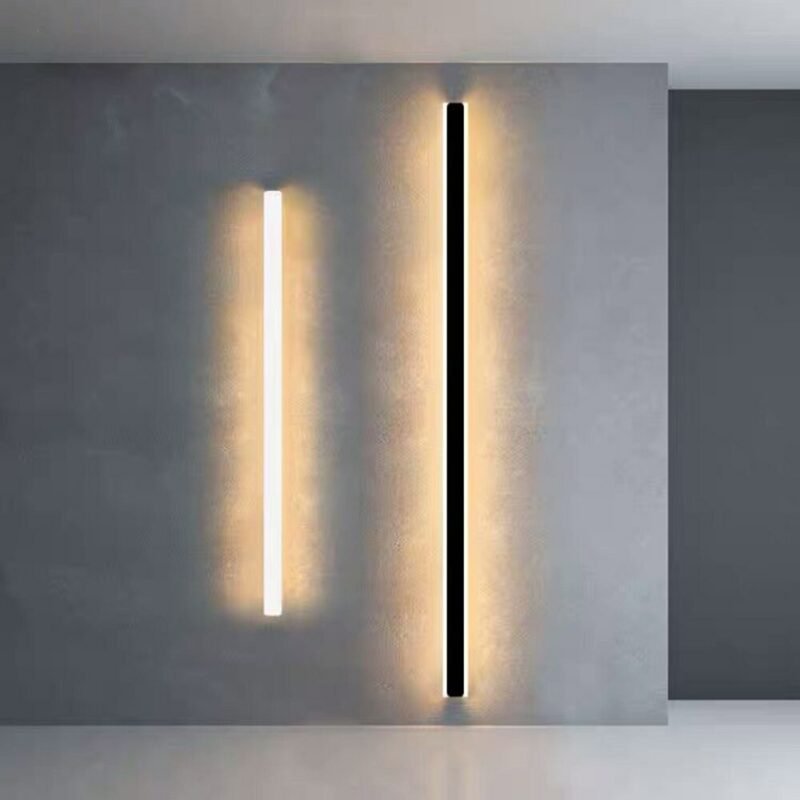 Modern Black Gold Minimalism for Dining Room Living Room Decoration LED Long Strip Wall Lights Staircase Corner Lamp 2