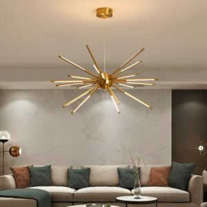 Vintage chandelier LED sputnik lamp for Loft Living Room Dining Room Bedroom Branches iron Design Gold sphere chandelier 1