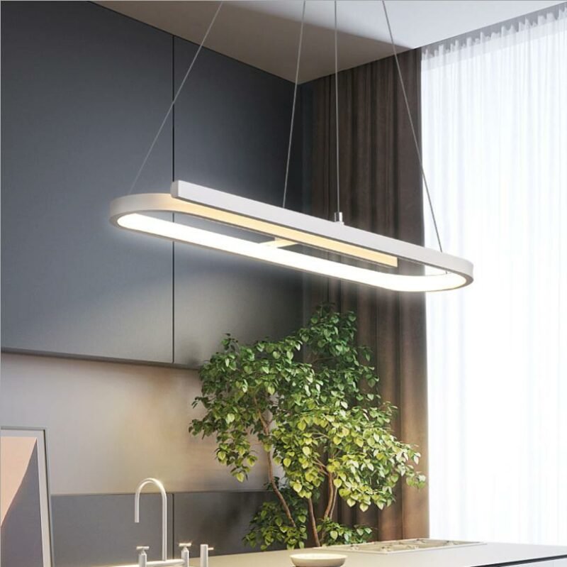 New restaurant Pendant lights Nordic modern minimalist led Lamp industrial bar table long  lamp decorative Light Fixtures 5